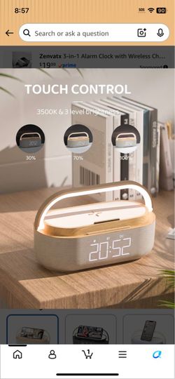 Zenvatx 3-in-1 Alarm Clock with Wireless Charger