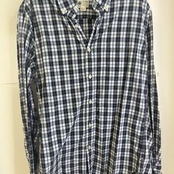 J. Crew Black And Blue Plaid Button Up Shirt