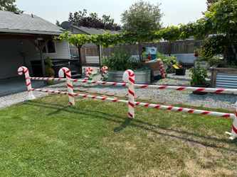 90ft Candy Cane Blow Mold Fence