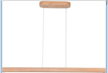 31.5" 18W 1-Light Wooden Led Linear Pendant Light Dimmable Led Ceiling Hanging Light Fixtures Modern Chandeliers for Dining Room Kitchen Island Lights