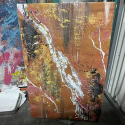 Original Abstract Painting In Canvas
