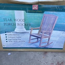 Teak Steamer Lounger & Teak Rocking Chair