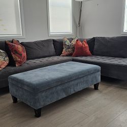 Z Gallerie Vapor Daybed Sectional, Sofa, Couche - 2 PC / Amalfi Charcoal