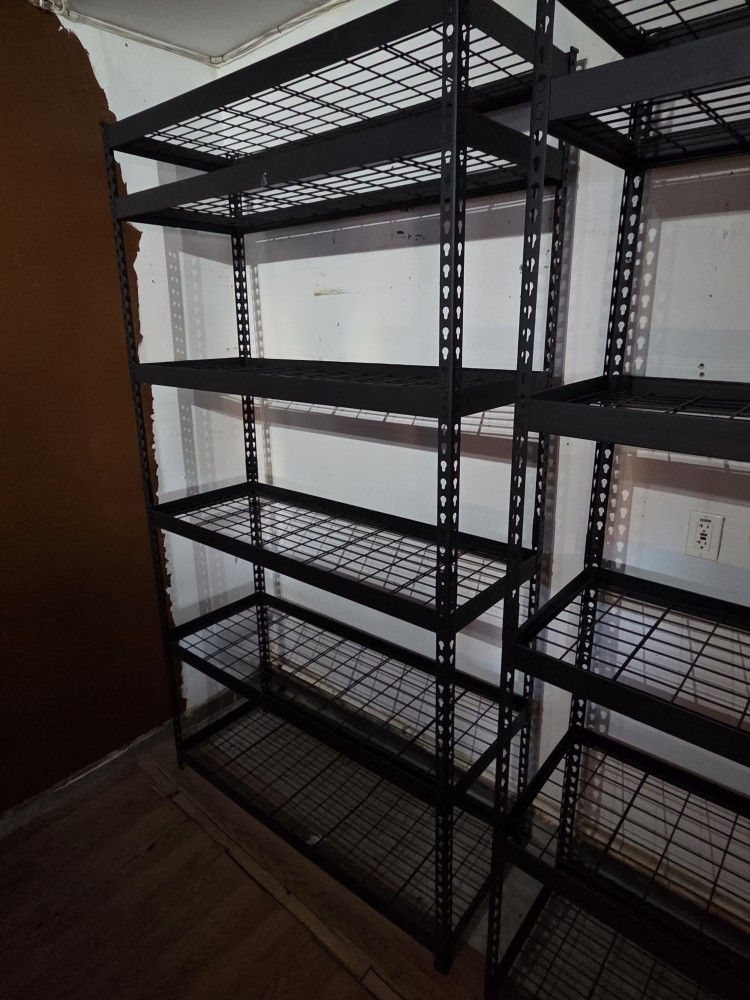 Industrial metal shelving