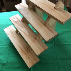 Seaela Wooden Display Shelf Unfinished Wood Design 