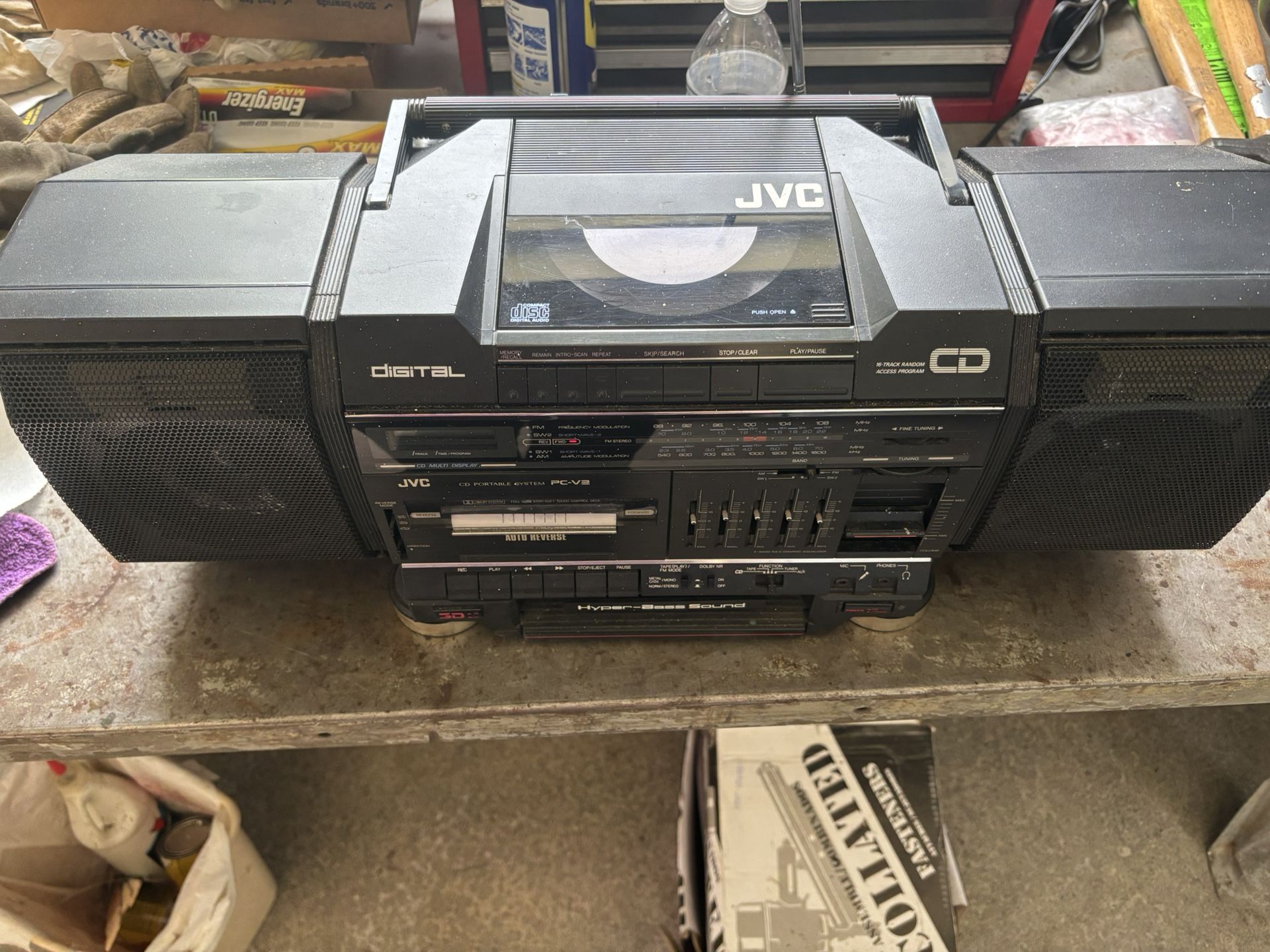 Vintage JVC Portable CD/cassette/radio Player #PC-V2J