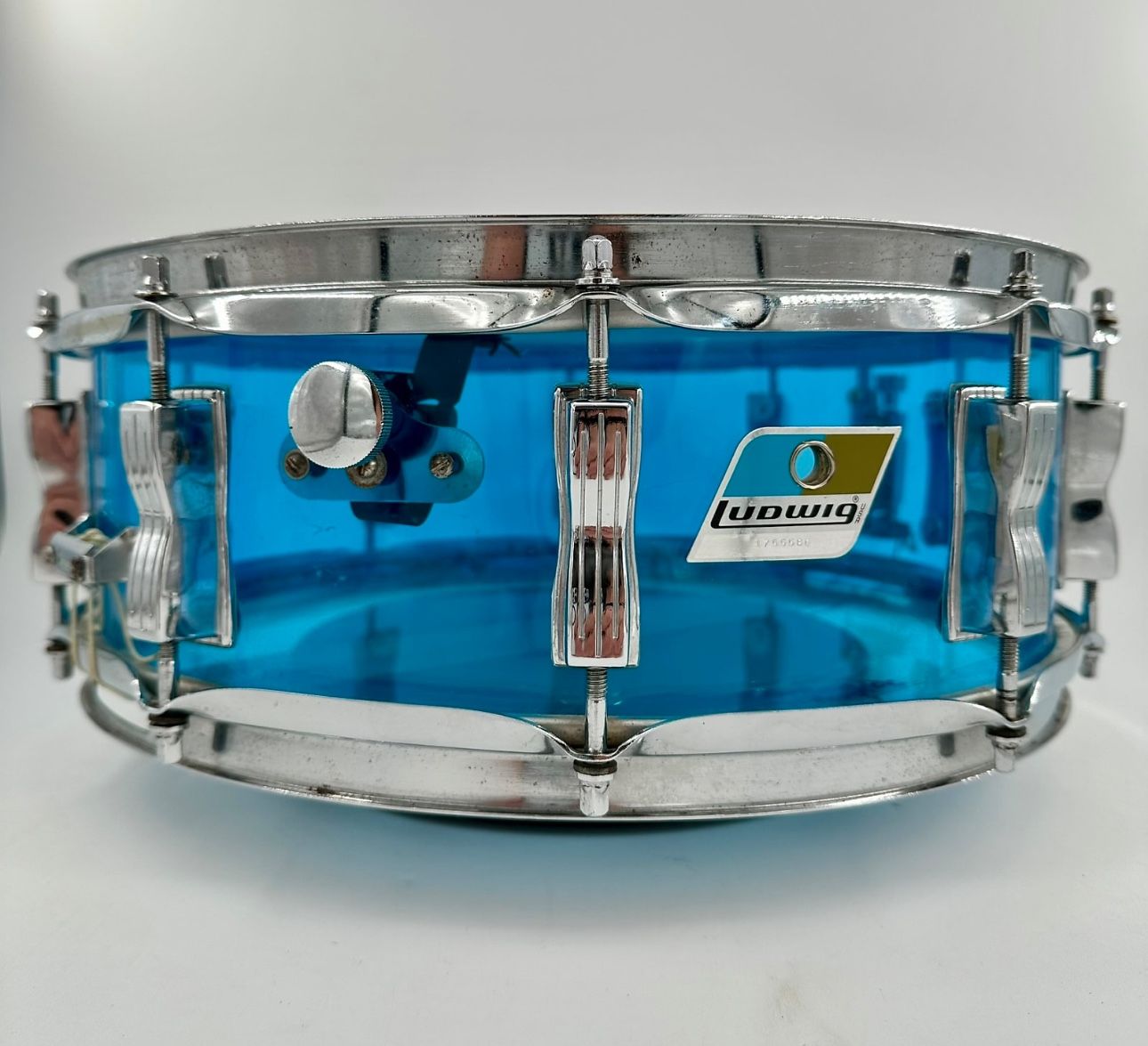 Ludwig Vistalite Snare Drum Blue 5”x14” Vintage 1970s 10-Lug Original Rare
