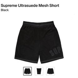 Supreme Ultrasuede Mesh Shorts “Black” Sz L