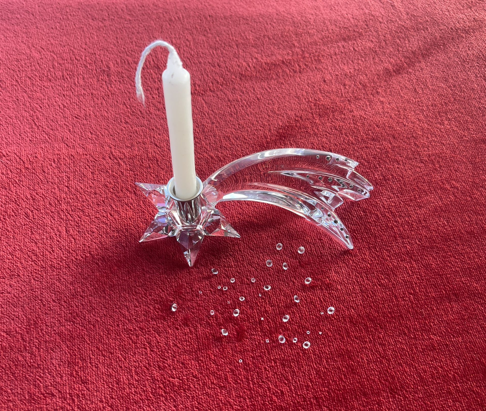 SWAROVSKI Silver Crystal SHOOTING STAR CANDLE HOLDER