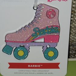 Mattel Barbie Roller Skate Ornament Metal EXCLUSIVE GLITTERY Hallmark 