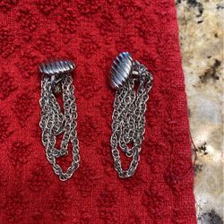 Silver Chain Dangling Earrings 