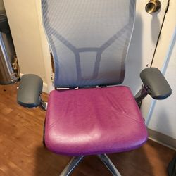 All Steel Purple Leather Chair