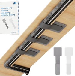 Hook and Loop Cable Ties, Self Adhesive Hook and Loop Cable Straps, Sticky-back Cord Organizer, Cable Clip, Cable Organizer, Wire Ties, 40Pcs per Pack