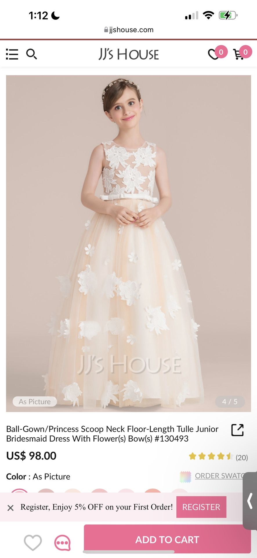 JJS HOUSE Flower Girl Dress Size 16