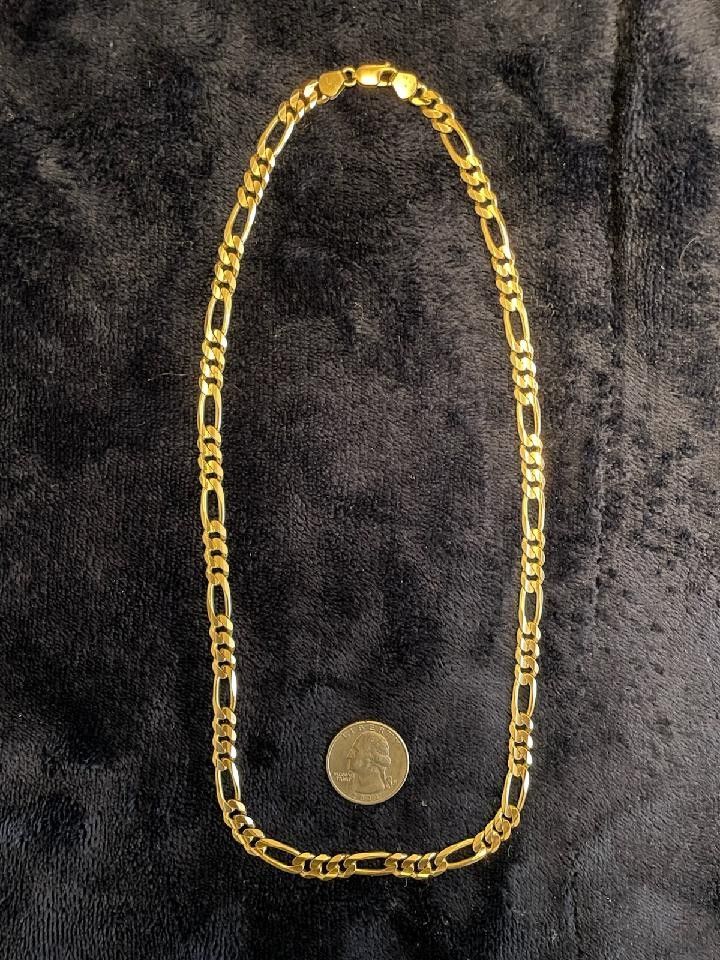 14 K Solid Gold Figaro Chain