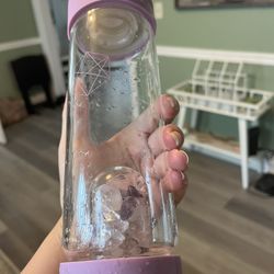 Amethyst Crystal Infusion Glass Water Bottle