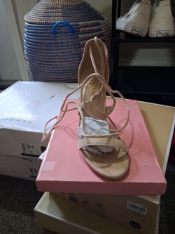 Allegra Tan Strap Sandals Heels