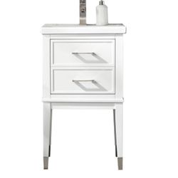 Clara 20 in. W x 15.7 in. D Bath Vanity in White with Porcelain Vanity Top in White with White Basin (No Faucet)