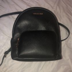 Michael Kors Black Leather Backpack 