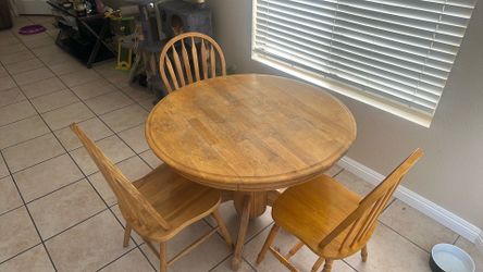 Light brown dining room table