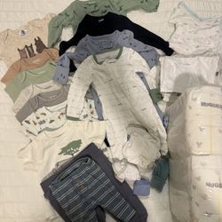 Newborn 0-3 Clothing Plus Diapers Size 1