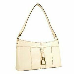 Etienne Aigner Velden Core Ivory Leather Zip Top Shoulder Bag Purse MSRP $180