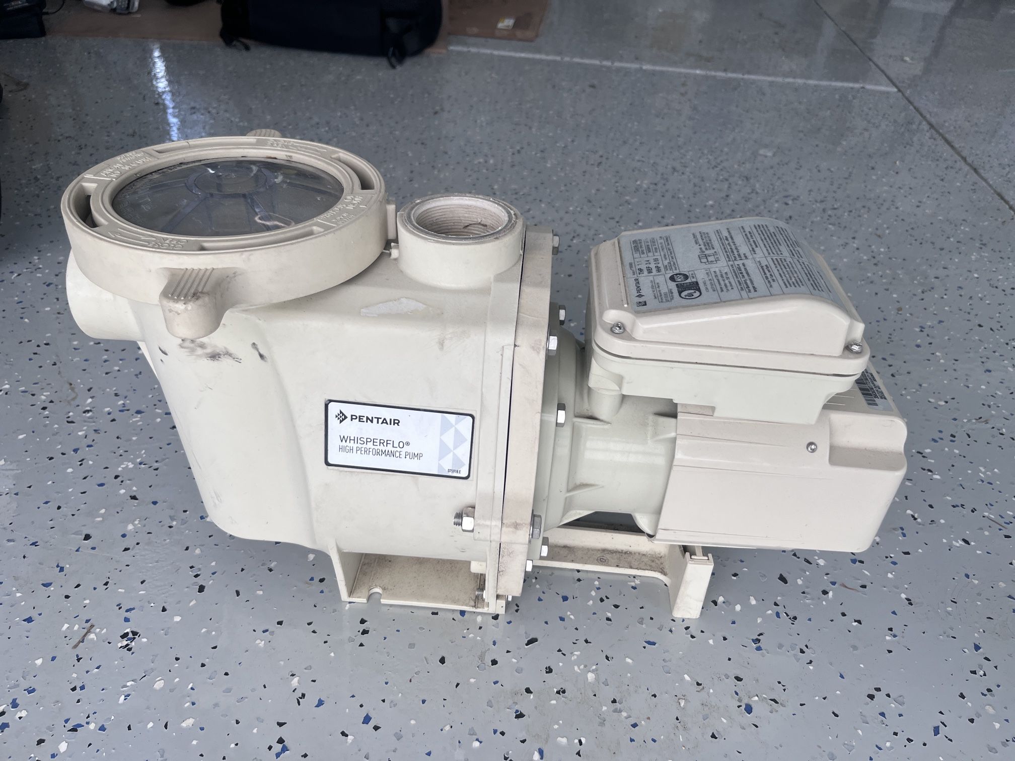 Pentair 1HP Whisperflo Single Speed Pump