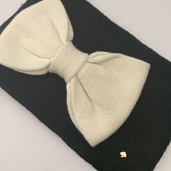 Kate Spade Cowl/Scarf Black Cream with Bow