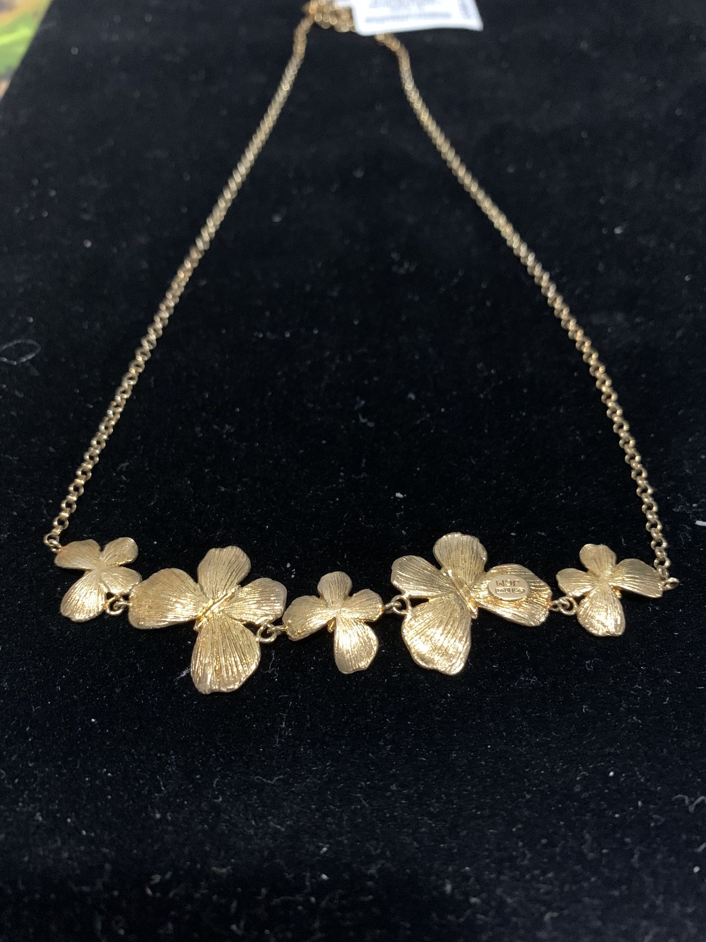 18k Gold In Case Sterling Silver Butterfly Necklace 18 Inch