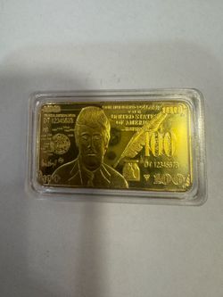 24K Gold Plated Collectible $100 Coin: Comes In Protective Case