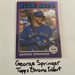 George Springer Toronto Blue Jays Outfielder Topps Short Print Insert Card. 