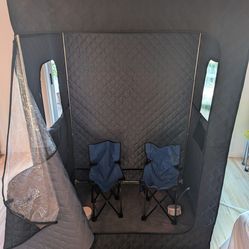 Two-Person steam sauna with steamers and chairs