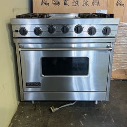 Viking 36”Wide Dual Fuel Range Stove Stainless Steel 