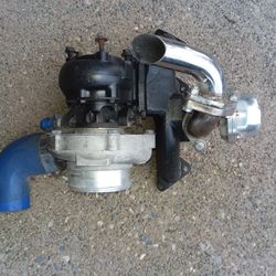 Honda single cam cast turbo manifold & wastegate setup 