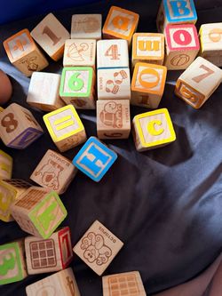 Wooden ABC 123 Learning Blocks Set