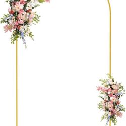 7.2FT Metal Arch Backdrop Stand Gold Arched Backdrop Frame for Wedding Party Ceremony Birthday Bridal Baby Shower Garden Floral Balloon Arch Decoratio