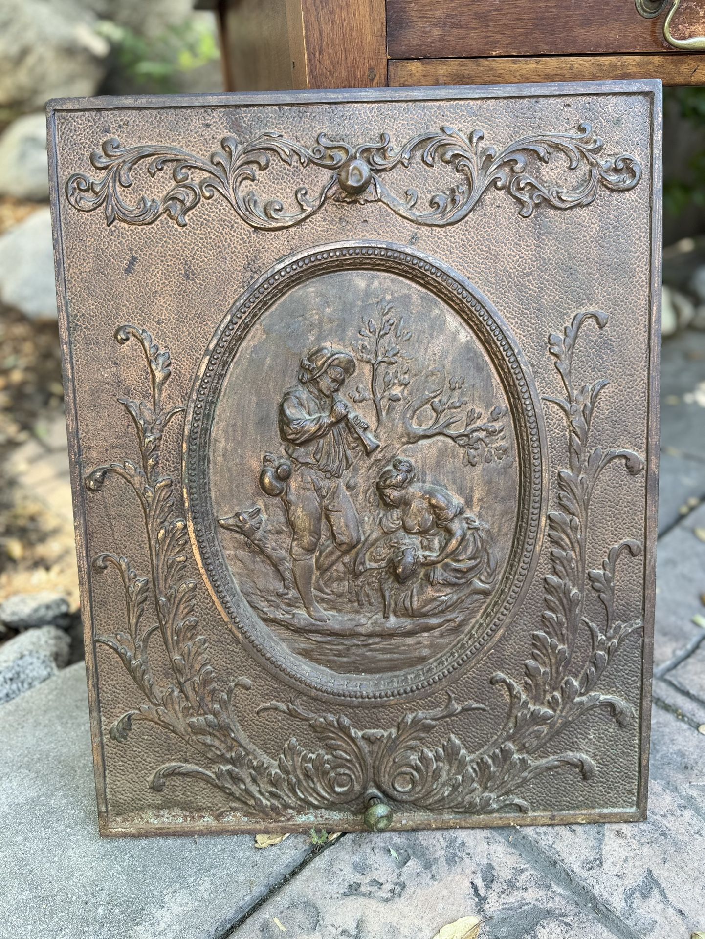 Antique Vintage Cast Iron Fireplace Insert Cover