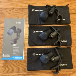 3x Sennheiser E904 Dynamic Cardioid Instrument Microphone Drums Percussion SELL/TRADE