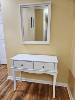 hallway mirror and table