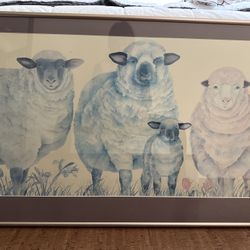 Framed Farm Animal (Cow & Sheep) Art Prints