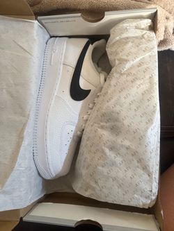 Nike Air Force 1 White Black Swoosh Sneakers