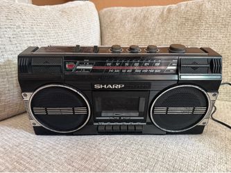 Sharp GF-4700 Black 1980s Boombox Radio Stereo Cassette