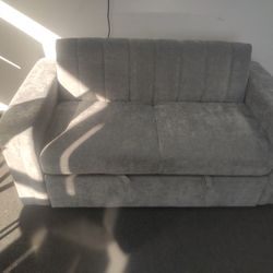 Sofa Bed Couch Futon - Soft Fabric - Gray 