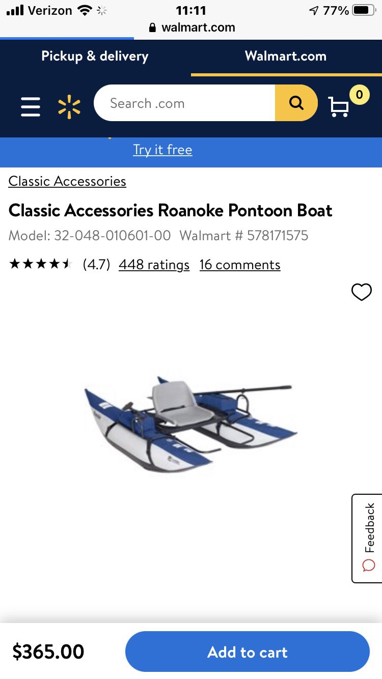 Inflatable Roanoke Pontoon Boat
