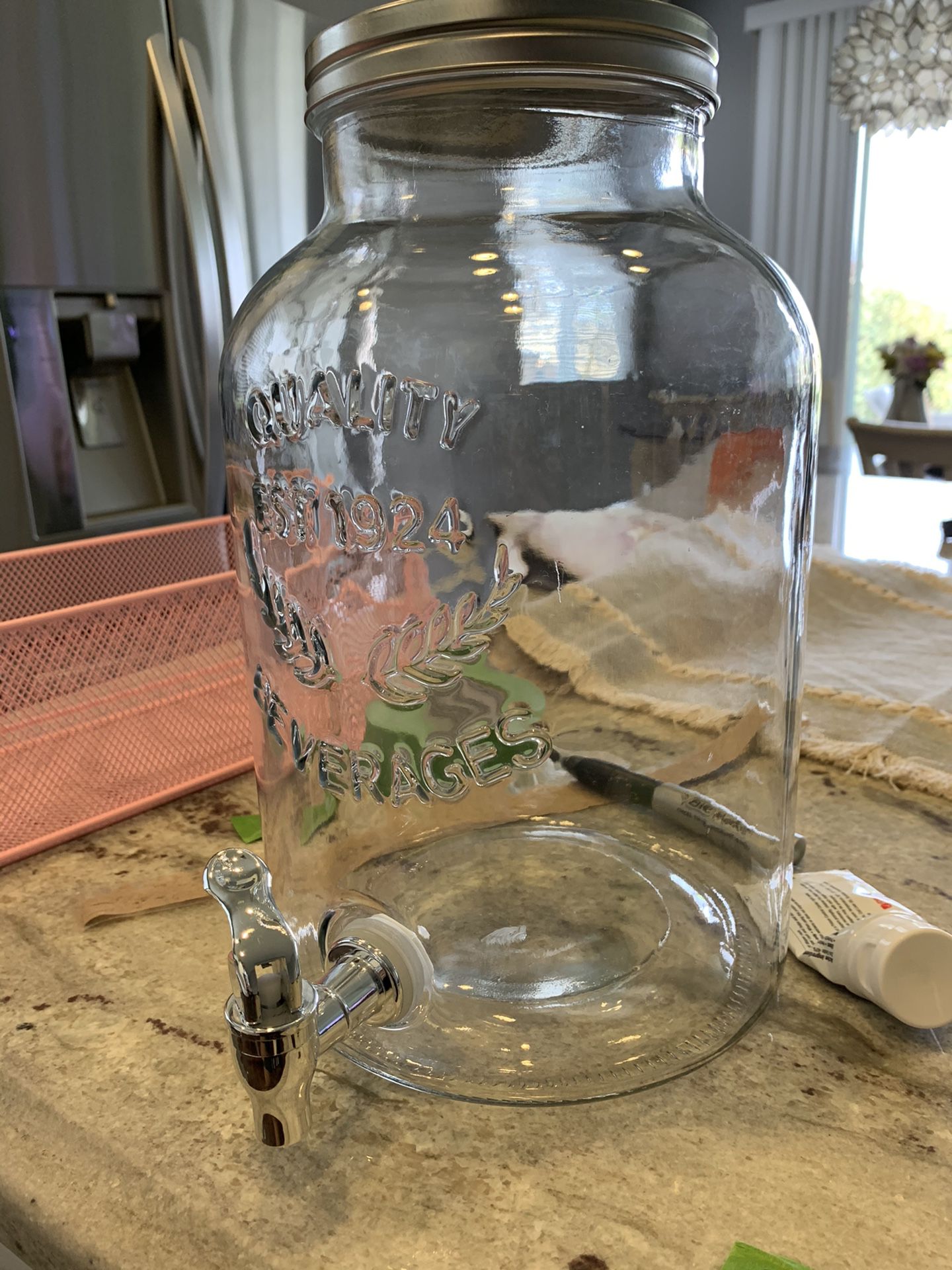 Large mason jar beverage dispenser
