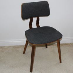 Mid-Century Modern Style Wood and Fabric Chair