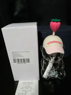 Starbucks Bearista glass pink drink