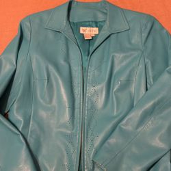 $50-Worth Aqua Soft Leather Jacket