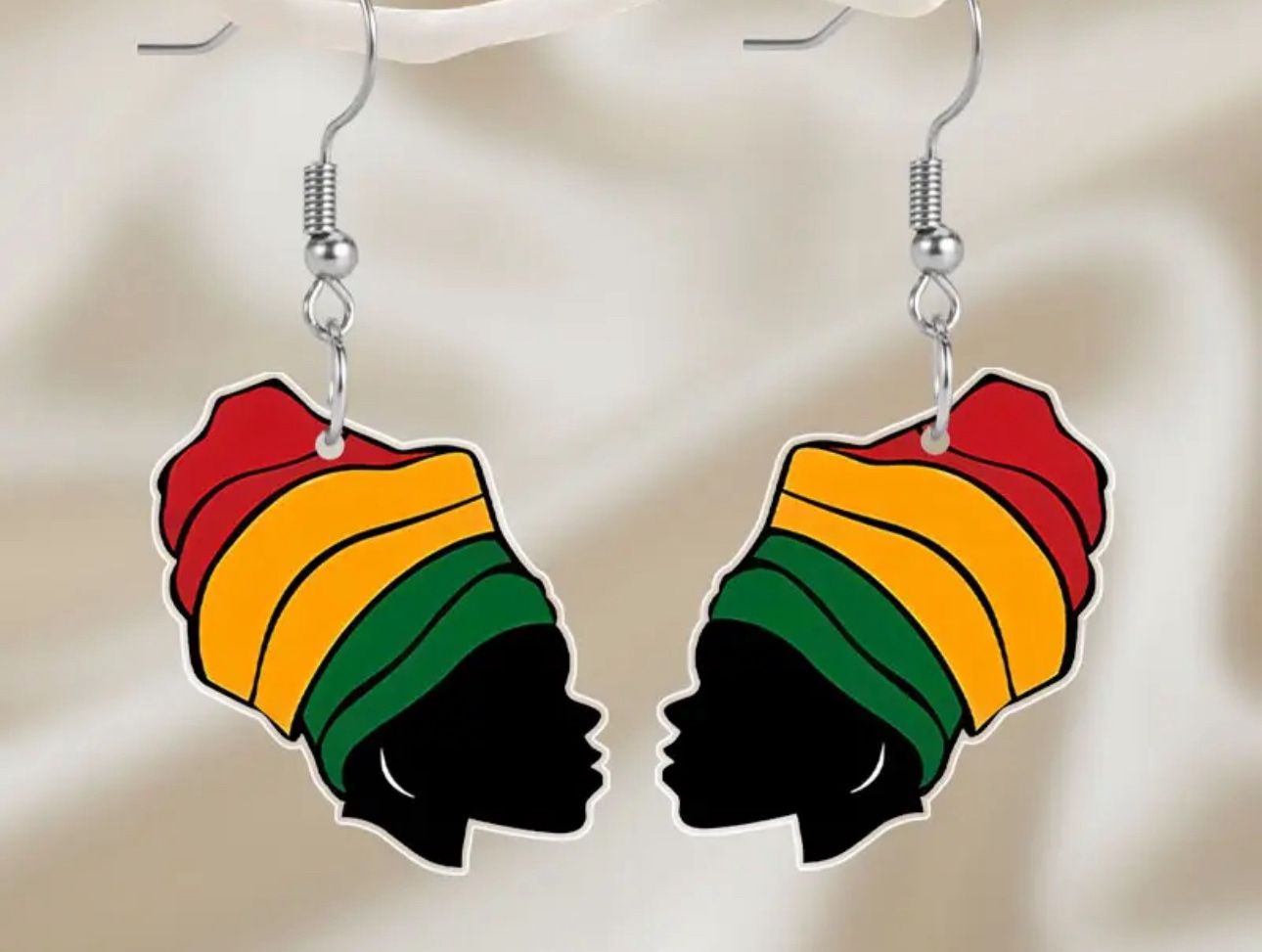 Multicolor Woman Silhouette Earrings