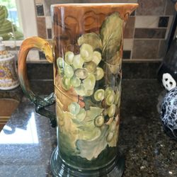 Antique Limoges Tankard Pitcher. 